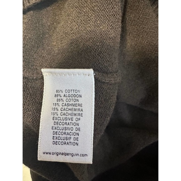 Original Penguin Brown Cashmere Blend V-Neck Sweater, Size XL - Picture 4 of 4